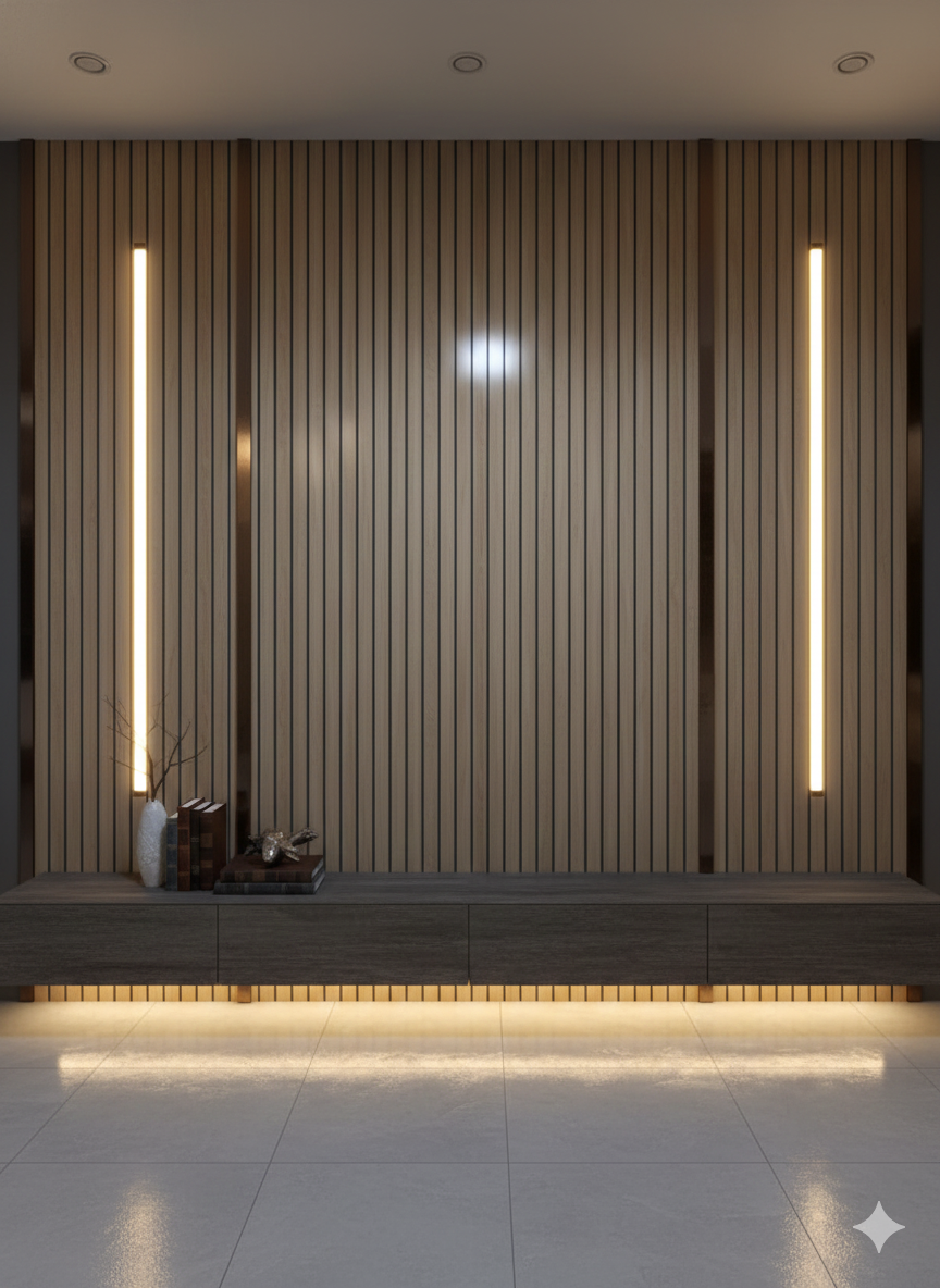 Beige Wood Texture Vertical Line Adhesive Wallpaper Sheet