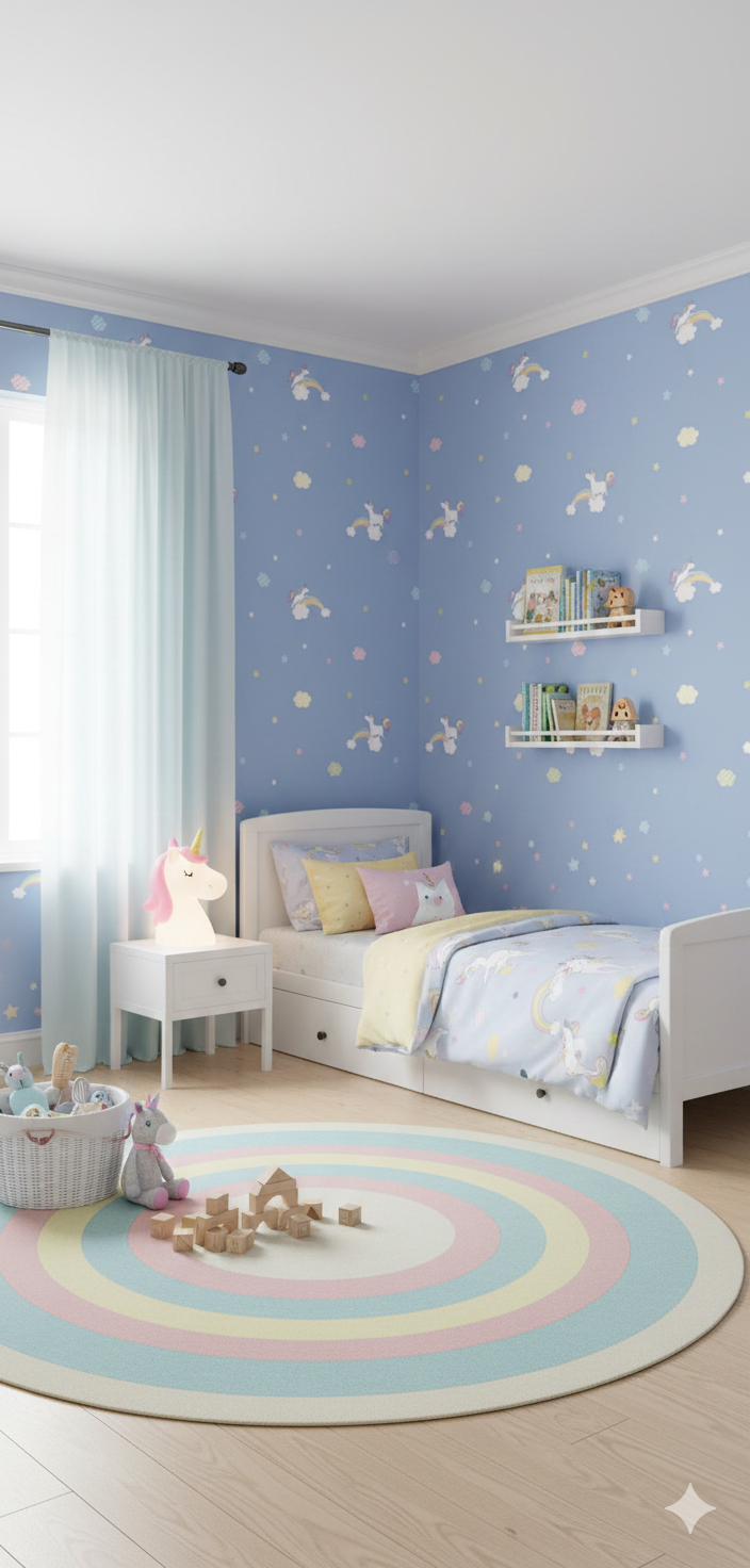 Cute Pastel Unicorn Kids Wallpaper