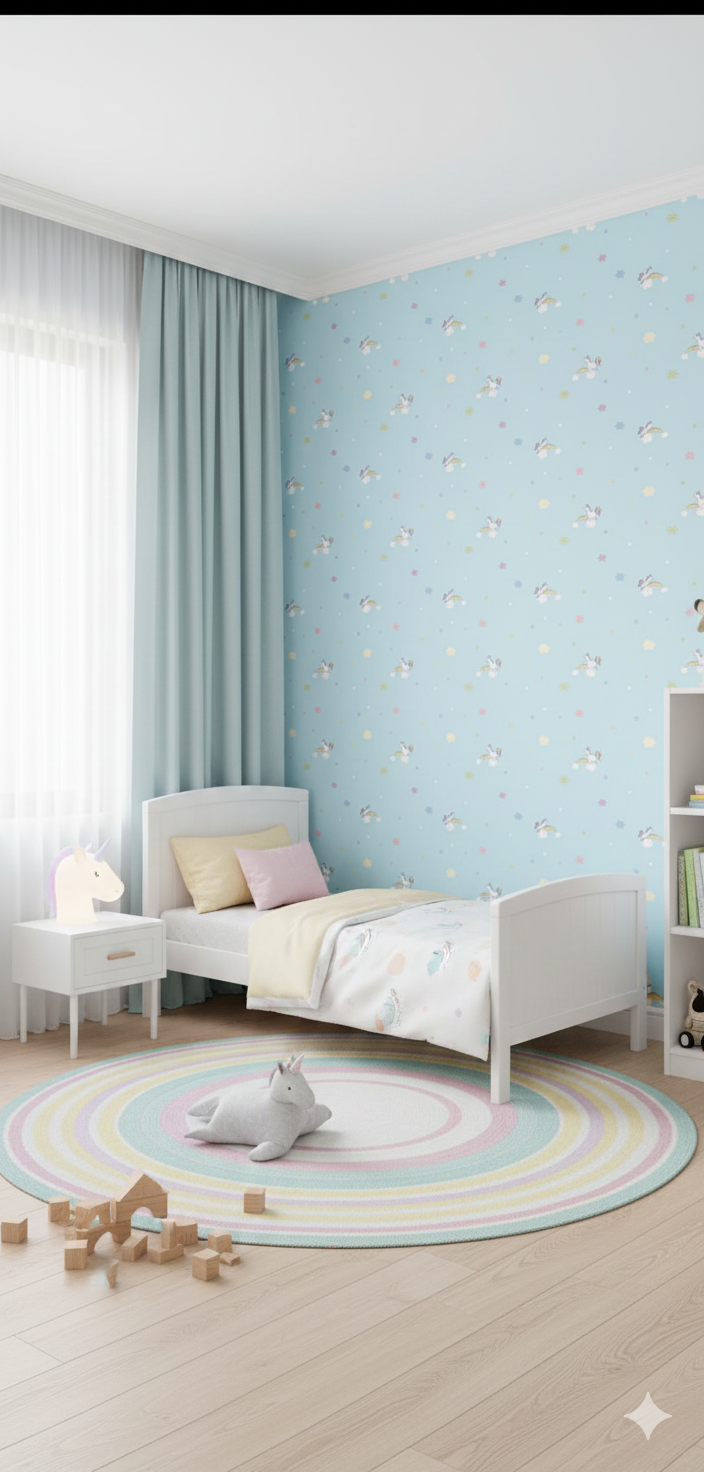 Cute Pastel Unicorn Kids Wallpaper