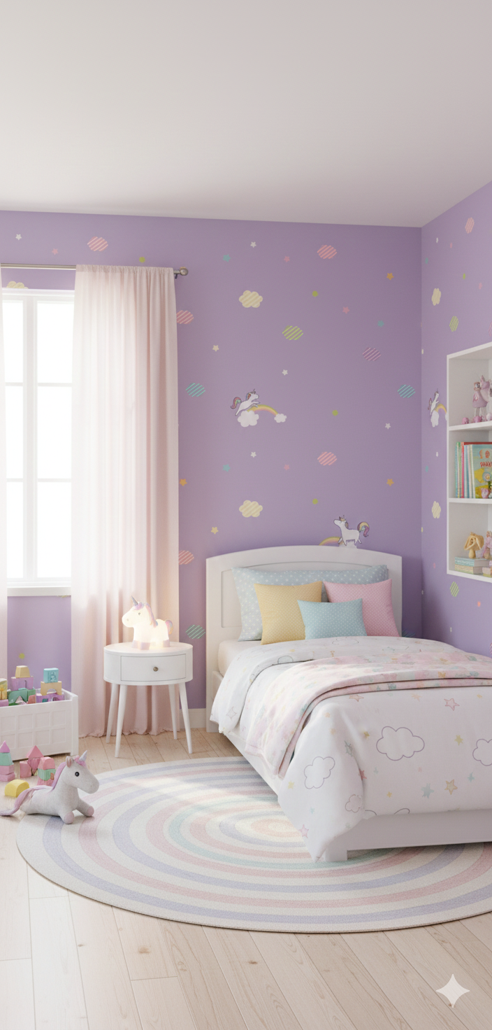 Cute Pastel Unicorn Kids Wallpaper