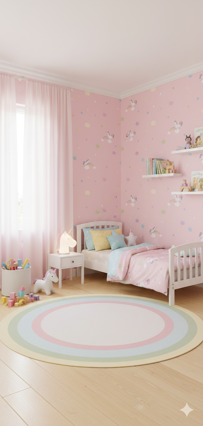 Cute Pastel Unicorn Kids Wallpaper