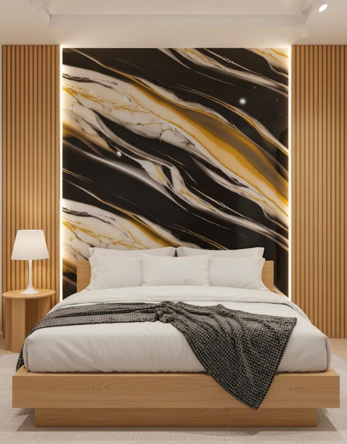 Premium Glossy UV Marble Adhesive Sheet – Black/Gold/White