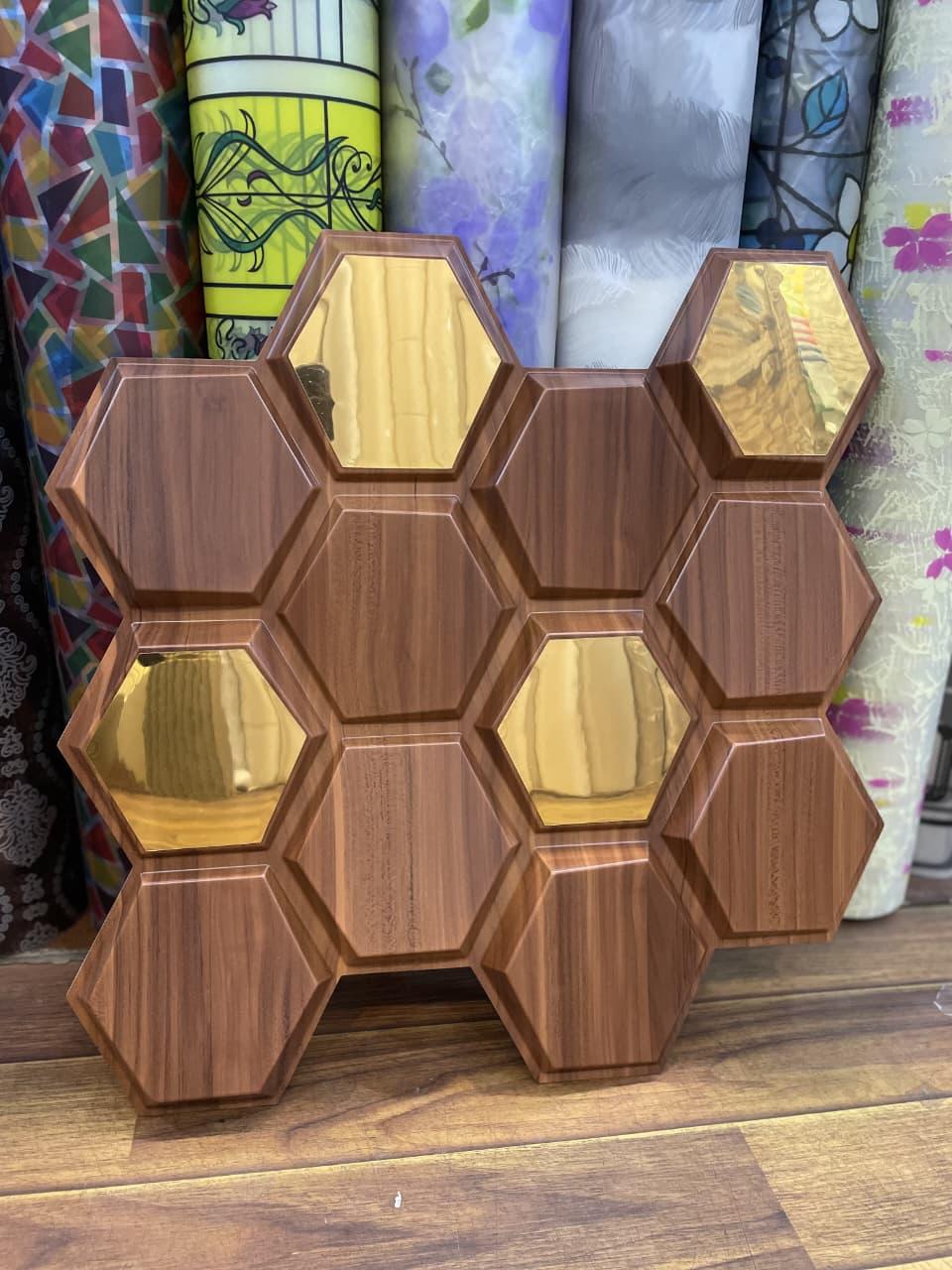 3D textured wooden wall panel