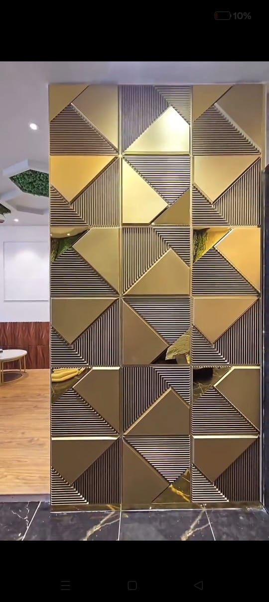 3D textured golden wall panel