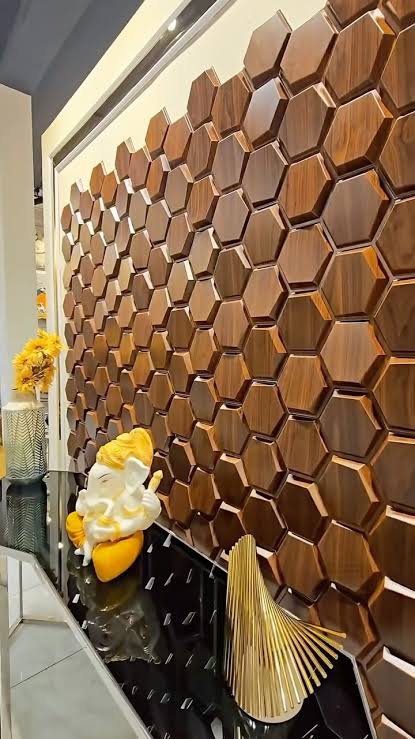 3D textured wooden wall panel