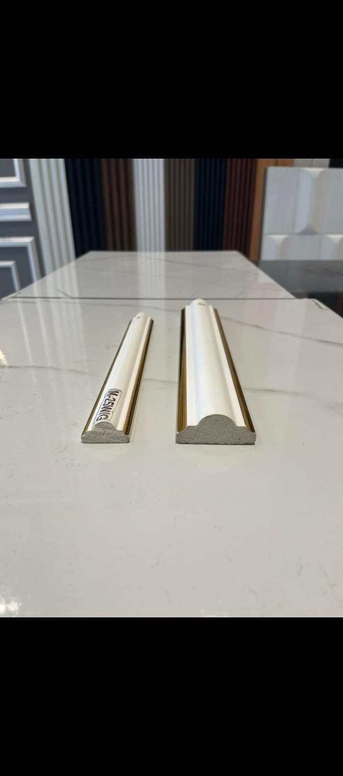 Luxury PVC Wall Trim Moulding – Gold Edge Design