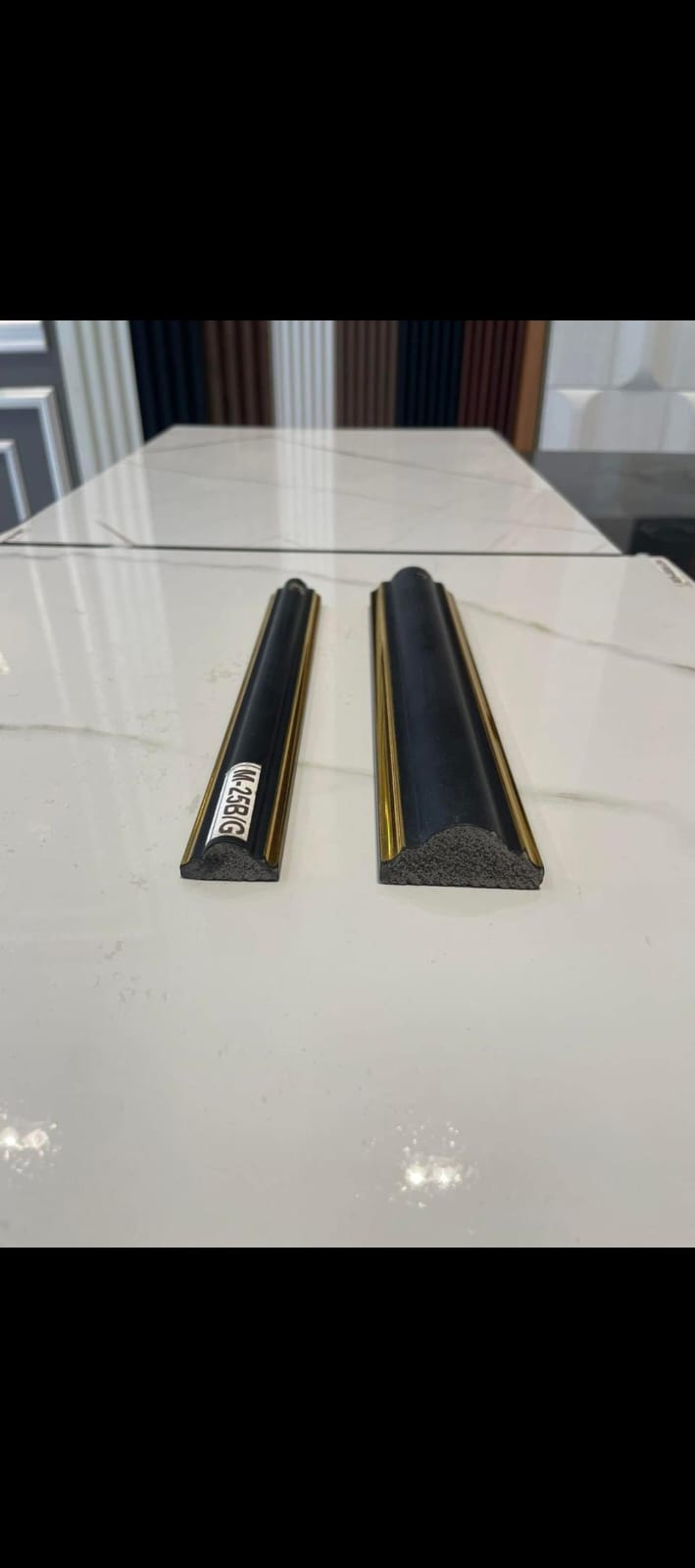 Luxury PVC Wall Trim Moulding – Gold Edge Design