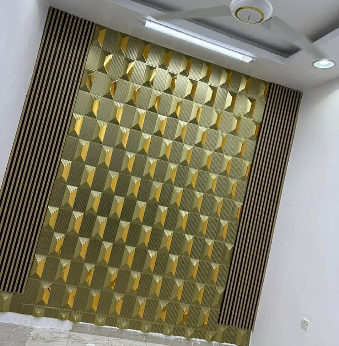 3D metallic gold wall panel