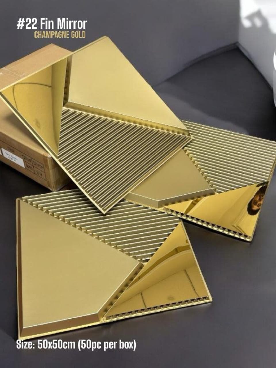 3D textured golden wall panel