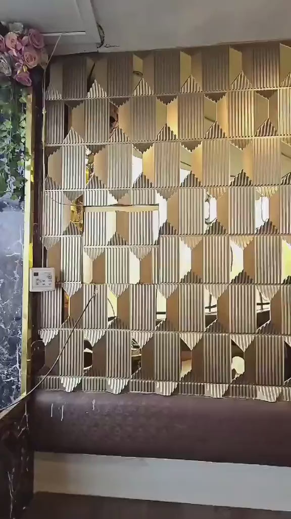 3D metallic gold wall panel